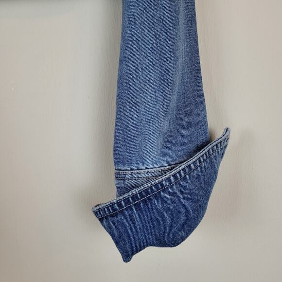 Zara Denim Jacket Womens Small Blue Jean Crop Cuffs Blogger Favorite 9374/271 - Picture 4 of 12